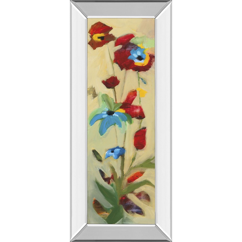 Wildflower Il By Jennifer Zybala – Mirror Framed Print Wall Art – Red