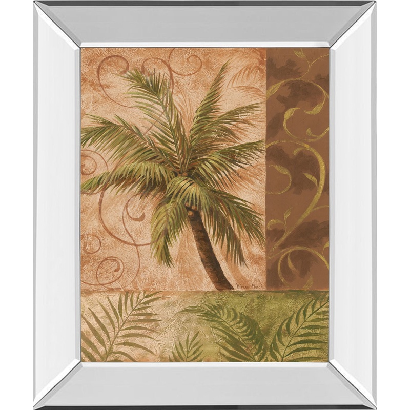 22×26 Tropical Breeze I By Vivian Flasch – Mirror Framed Print Wall Art – Green