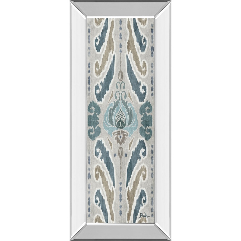 A Touch Of Flourish I By Patricia Pinto – Mirror Framed Print Wall Art – Blue