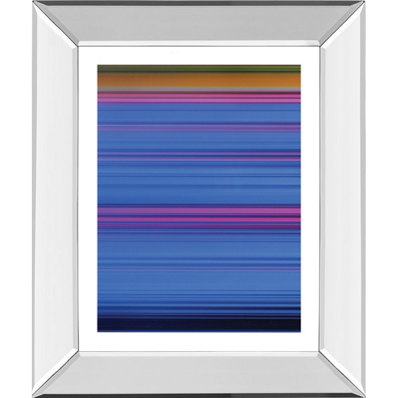 Abstract Blues By Mark Baker – Mirror Framed Print Wall Art – Blue