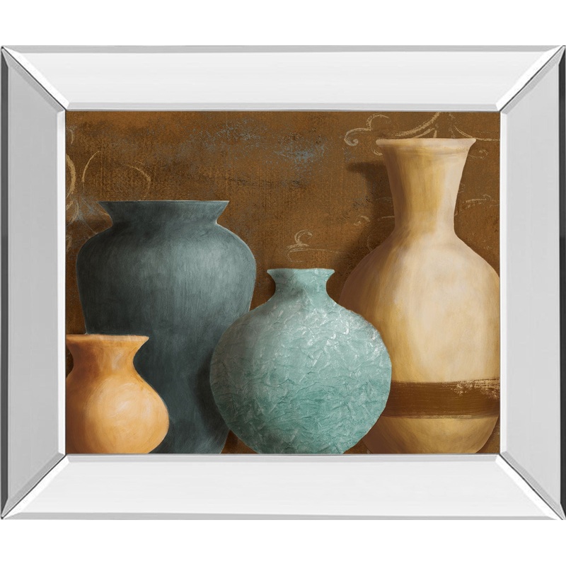 Ancient Clay Il By Lanie Loreth – Mirror Framed Print Wall Art – Blue