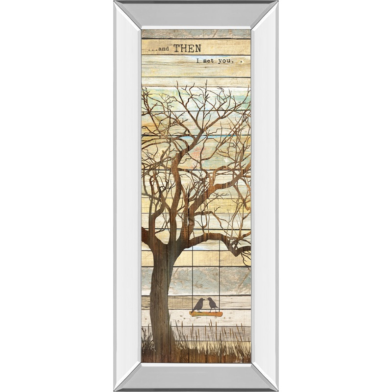 And Then I Met You By Marla Rae – Mirror Framed Print Wall Art – Dark Brown