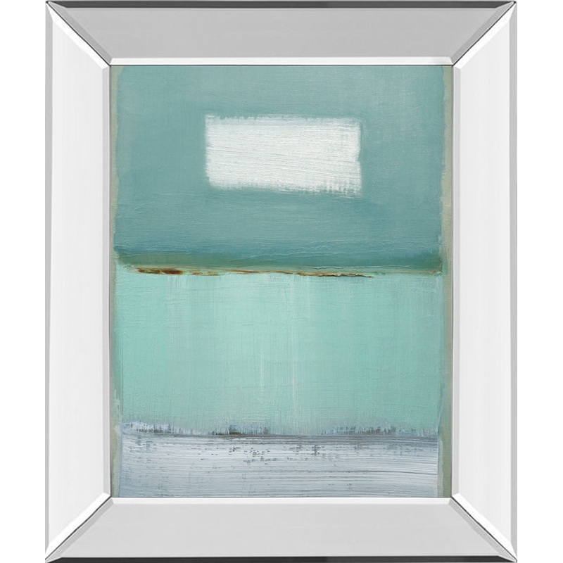 Azure 1 By Caroline Gold – Mirror Framed Print Wall Art – Blue
