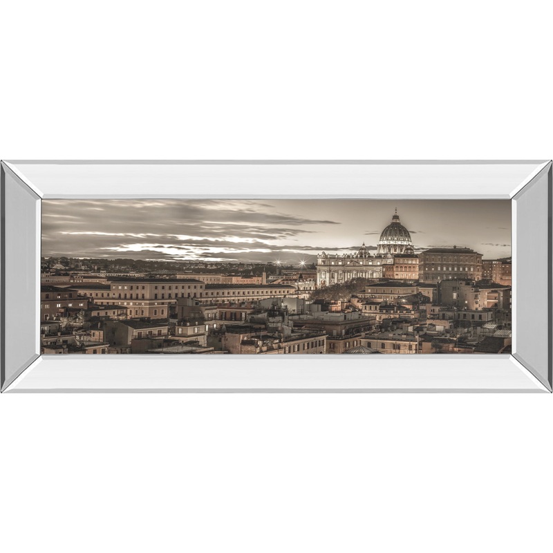 Bella Roma By Frank Assaf – Mirror Framed Print Wall Art – Dark Brown