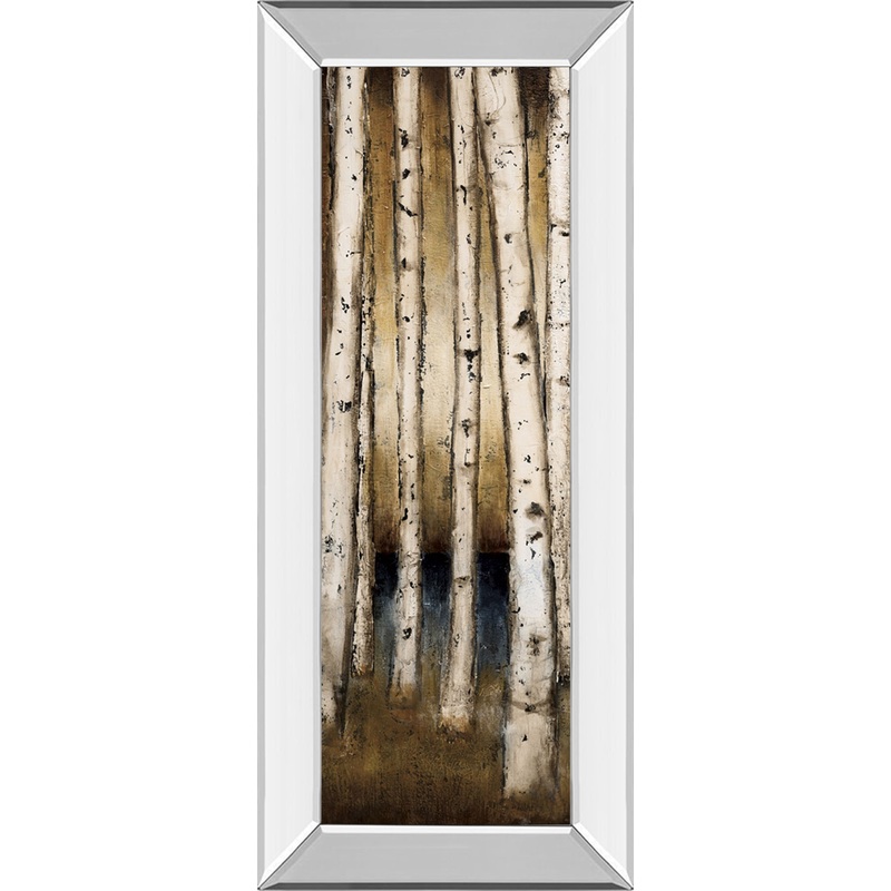 Birch Landing I By St Germain – Mirror Framed Print Wall Art – White