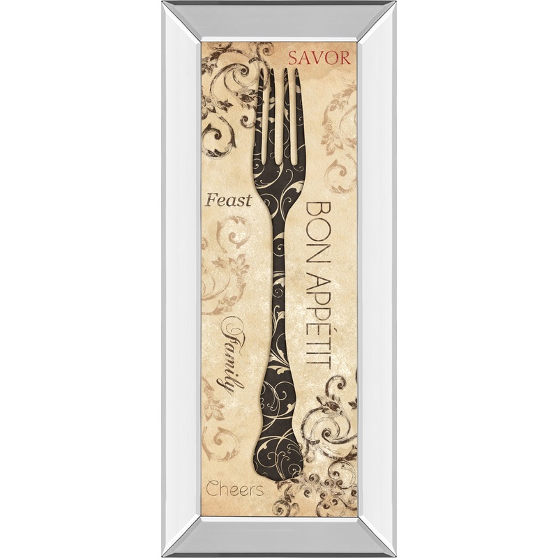 Bon Appetite By Dee Dee – Mirror Framed Print Wall Art – Black