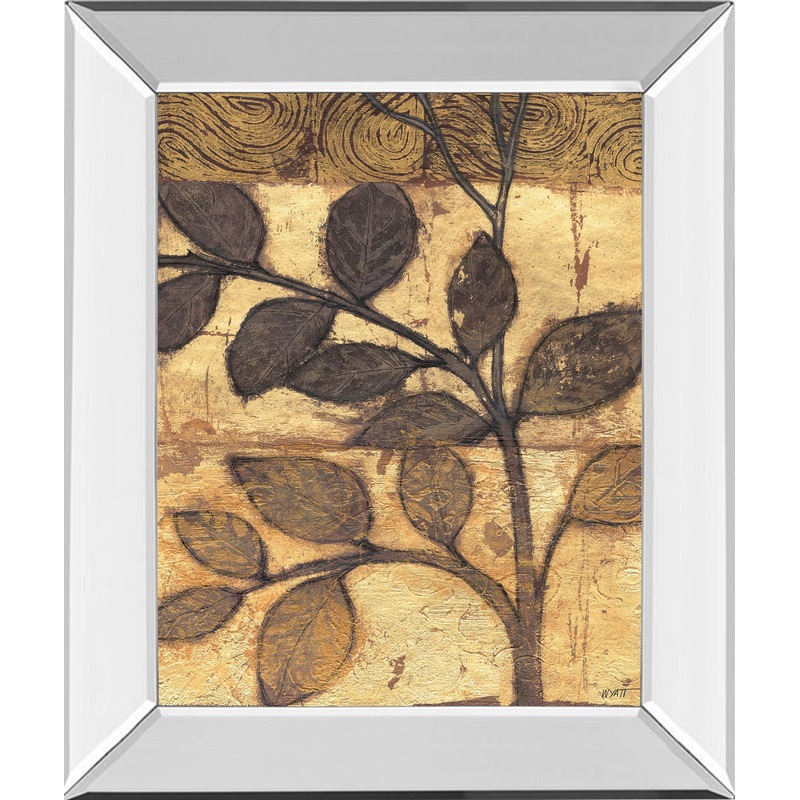 Bronzed Branches I By Norman Wyatt, Jr. – Mirror Framed Print Wall Art – Dark Brown