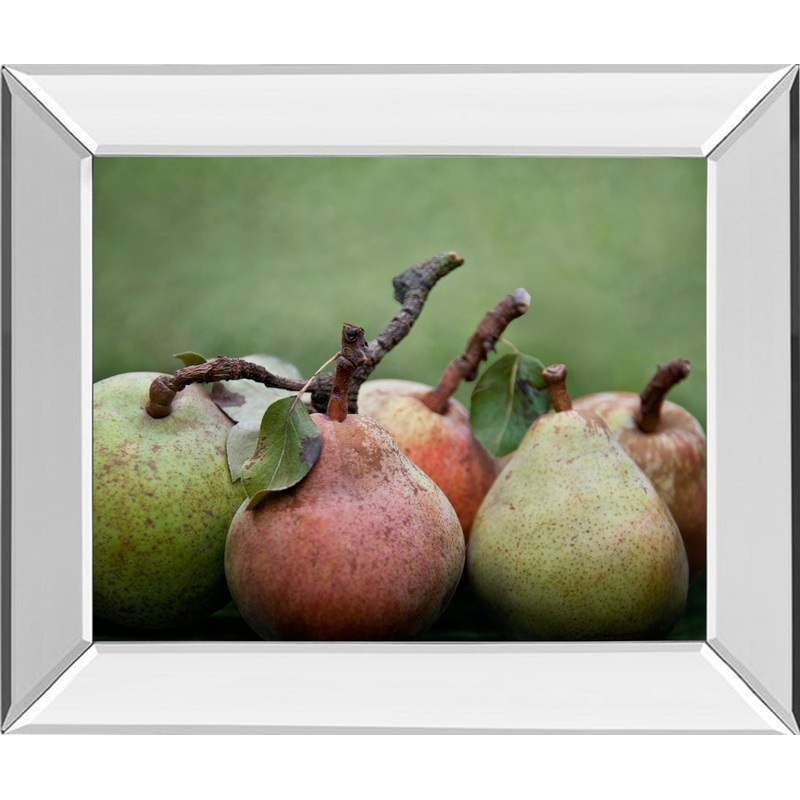 Comice Pear I By Rachel Perry – Mirror Framed Print Wall Art – Green