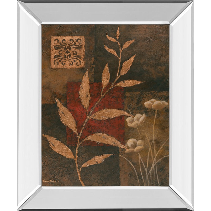 Copper Rhythm I By Vivian Flasch – Mirror Framed Print Wall Art – Red