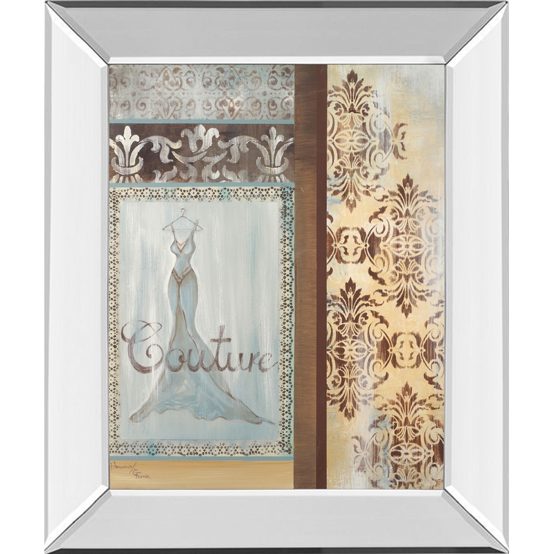 Couture By Hamkimipour-ritter – Mirror Framed Print Wall Art – Blue