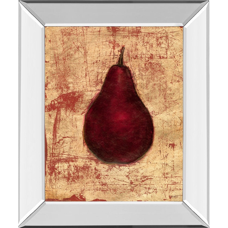 Crimson Pear By Norman Wyatt, Jr. – Mirror Framed Print Wall Art – Red