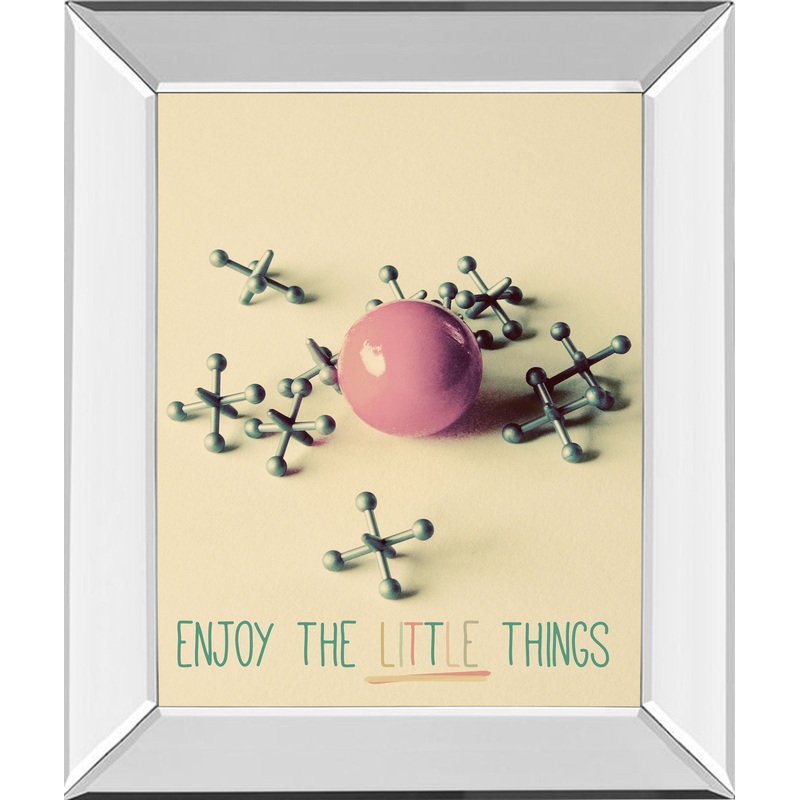 Enjoy The Little Things By Gail Peck – Mirror Framed Print Wall Art – Pink