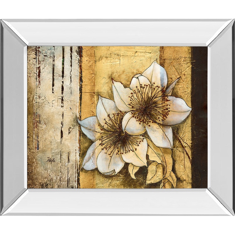 Exotic On Gold I By Patty Q – Mirror Framed Print Wall Art – Yellow – Gold