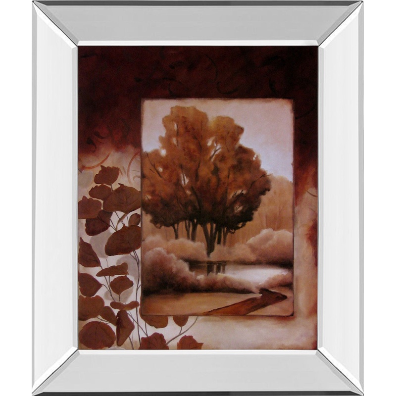Fall Vignette I By Carol Robinson – Mirror Framed Print Wall Art – Dark Brown