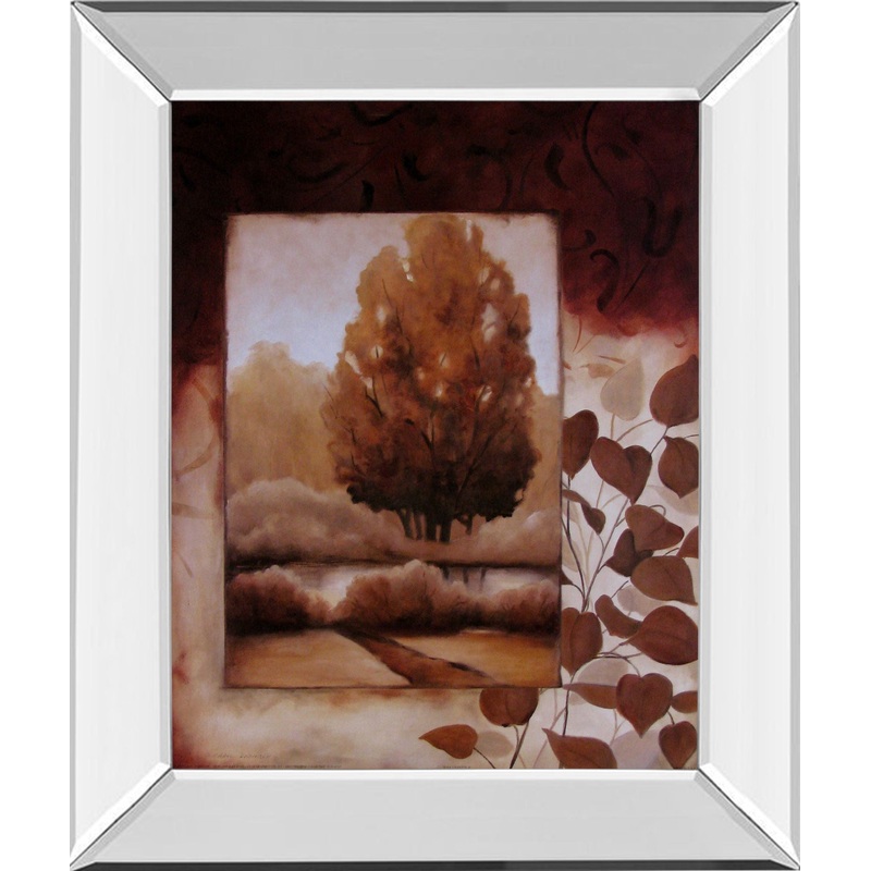 Fall Vignette Il By Carol Robinson – Mirror Framed Print Wall Art – Dark Brown