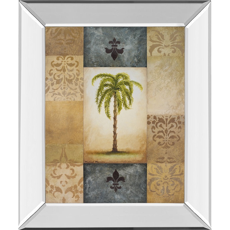 Fantasy Palm Il By Michael Marcon – Mirror Framed Print Wall Art – Green