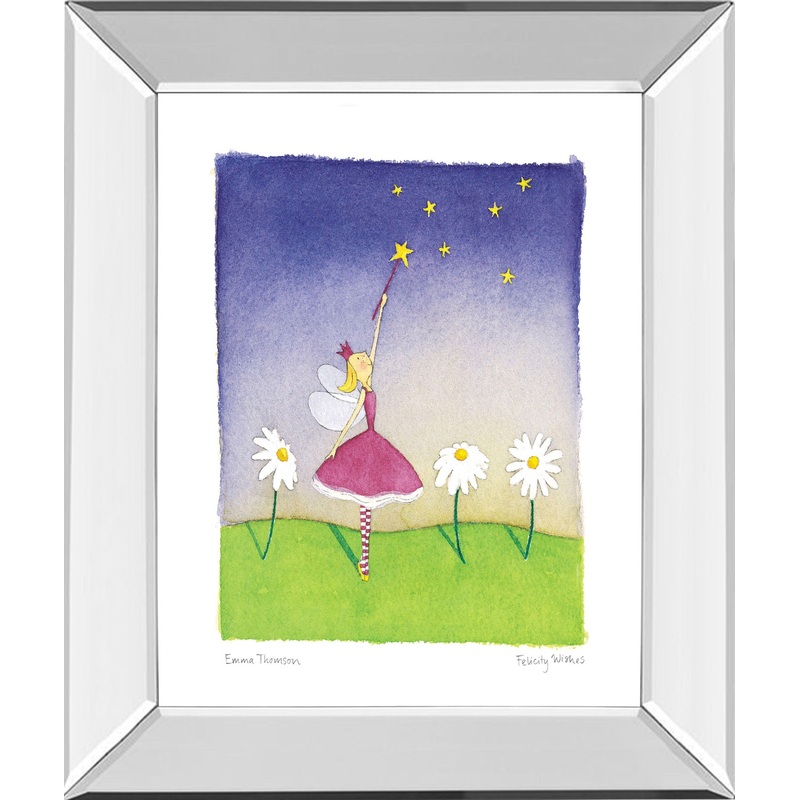 Felicity Wishes I By Emma Thomson – Mirror Framed Print Wall Art – Pink