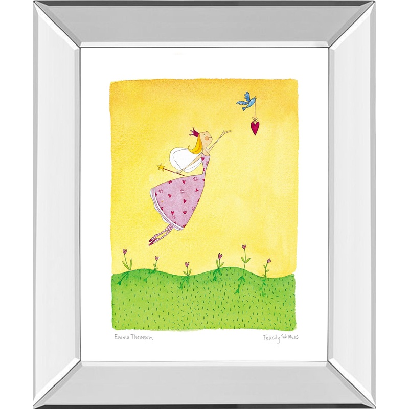 Felicity Wishes Il By Emma Thomson – Mirror Framed Print Wall Art – Yellow