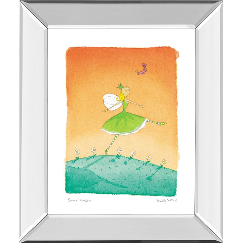 Felicity Wishes IV By Emma Thomson – Mirror Framed Print Wall Art – Orange