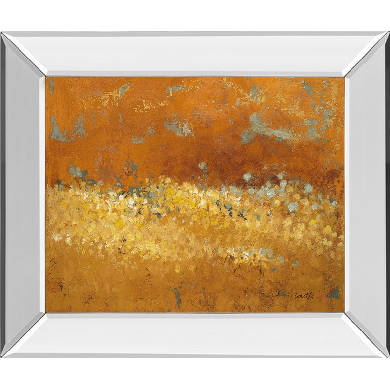 Flower Fields Il By Lanie Loreth – Mirror Framed Print Wall Art – Gold