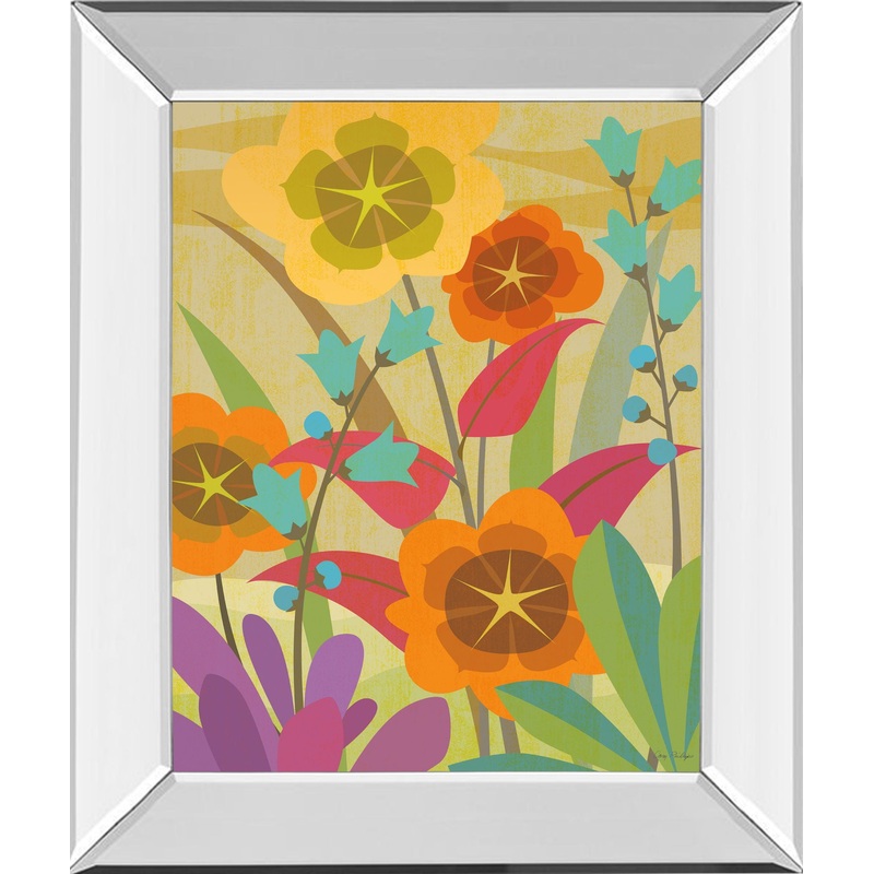Flowerbed By Cary Phillips – Mirror Framed Print Wall Art – Orange
