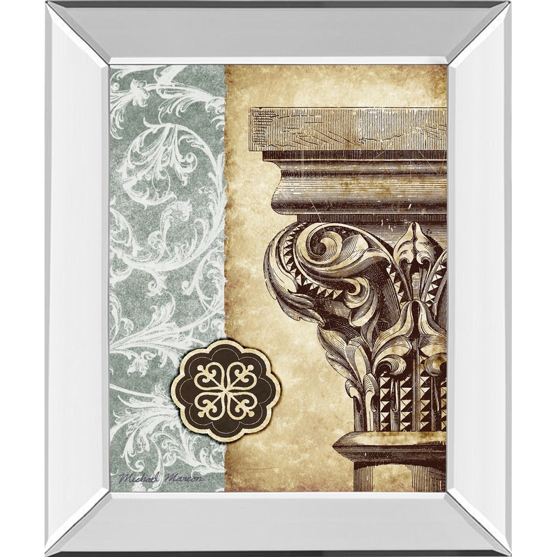 Fomanesque I By Michael Marcon – Mirror Framed Print Wall Art – Dark Brown