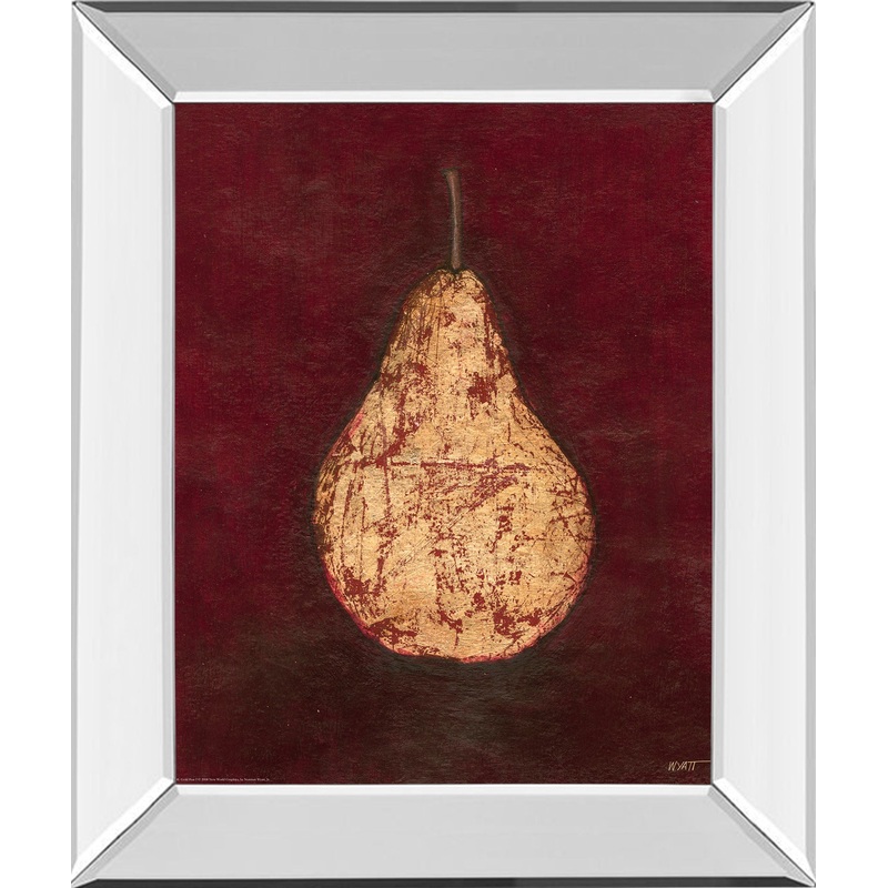 Gold Pear By Norman Wyatt, Jr. – Mirror Framed Print Wall Art – Red