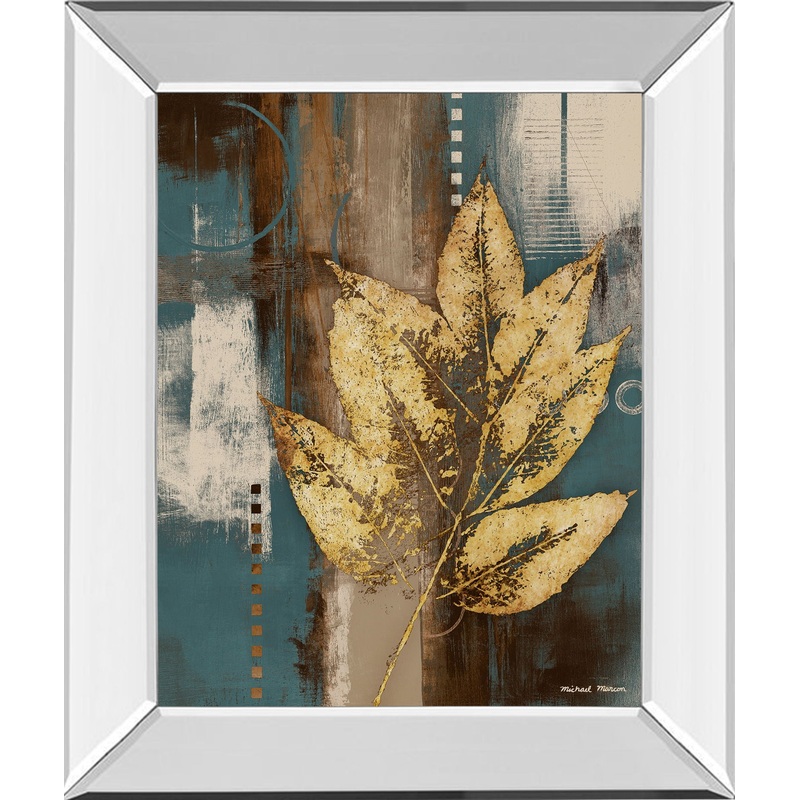 Golden Force I By Michael Marcon – Mirror Framed Print Wall Art – Yellow – Gold