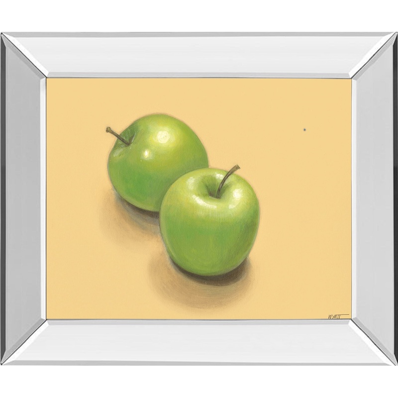 Green Apples – Mirror Framed Print Wall Art – Green