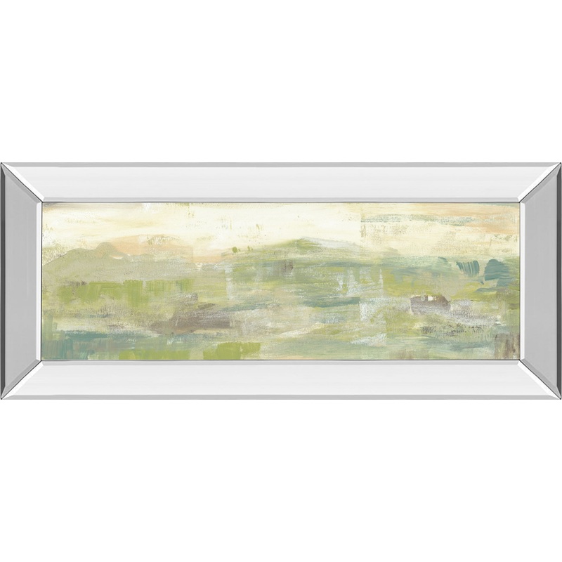 Greenery Horizon Line III By Jennifer Goldberger – Mirror Framed Print Wall Art – Green