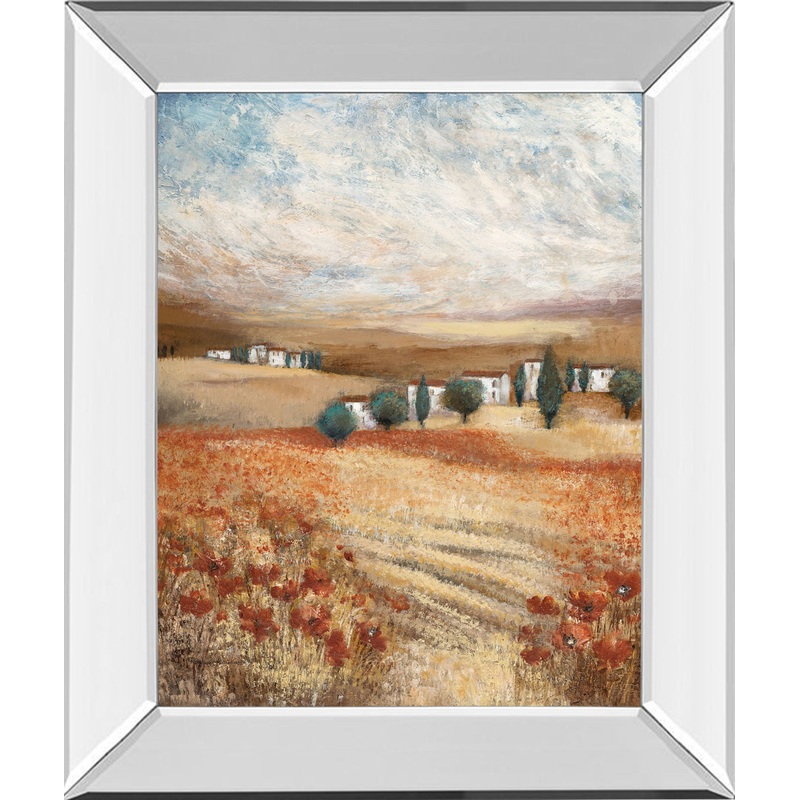 Hilltown Lanscanadian Art Prints Inc. E Il By Rosie Abrahams – Mirror Framed Print Wall Art – Beige