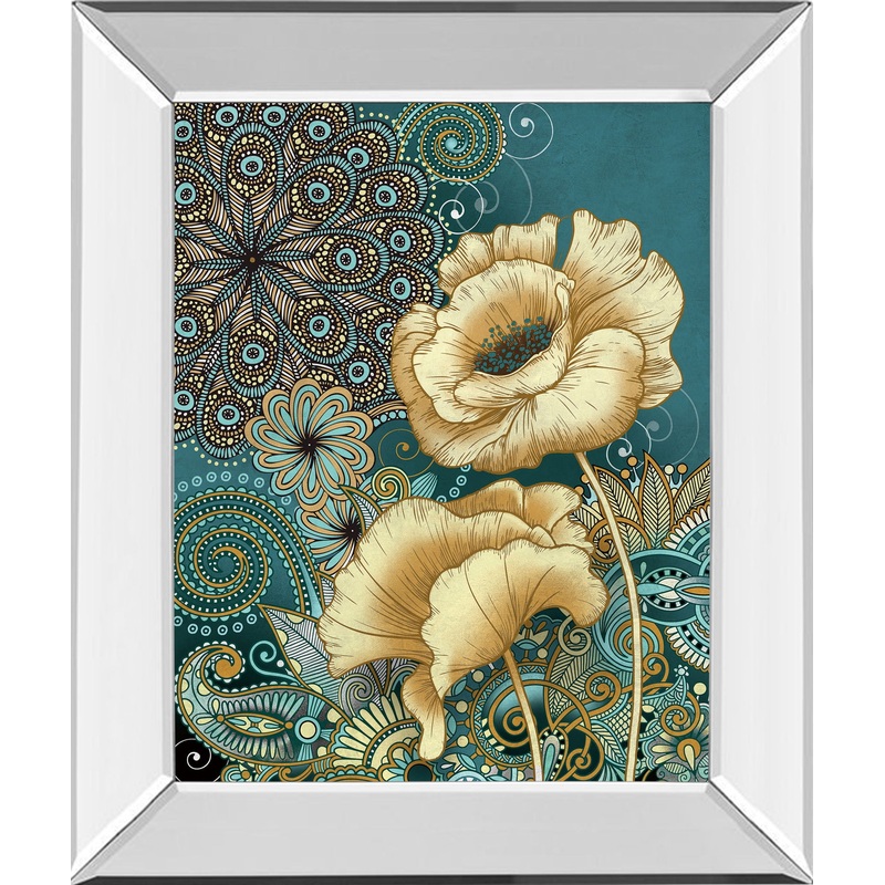 Inspired Blooms 2 By Conrad Knutsen – Mirror Framed Print Wall Art – Green