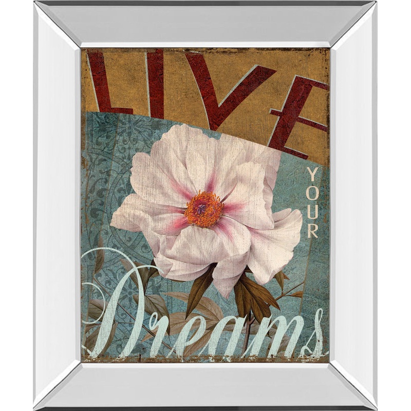 Live Your Dream By Kelly Donovan – Mirror Framed Print Wall Art – Pink