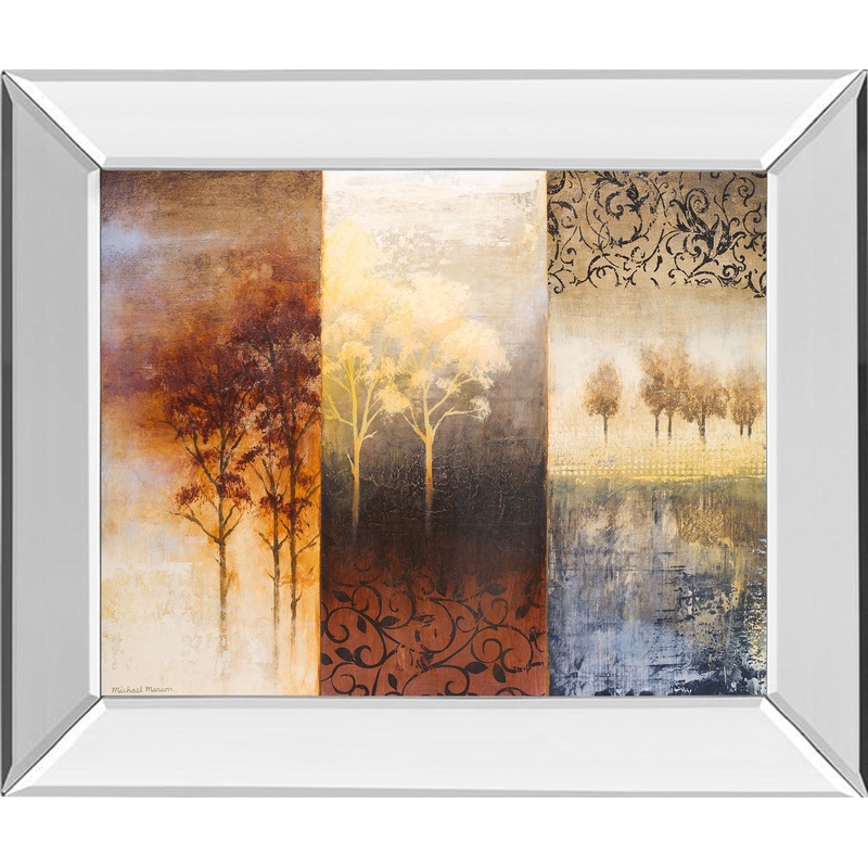 Lost In Trees I By Michael Marcon – Mirror Framed Print Wall Art – Yellow