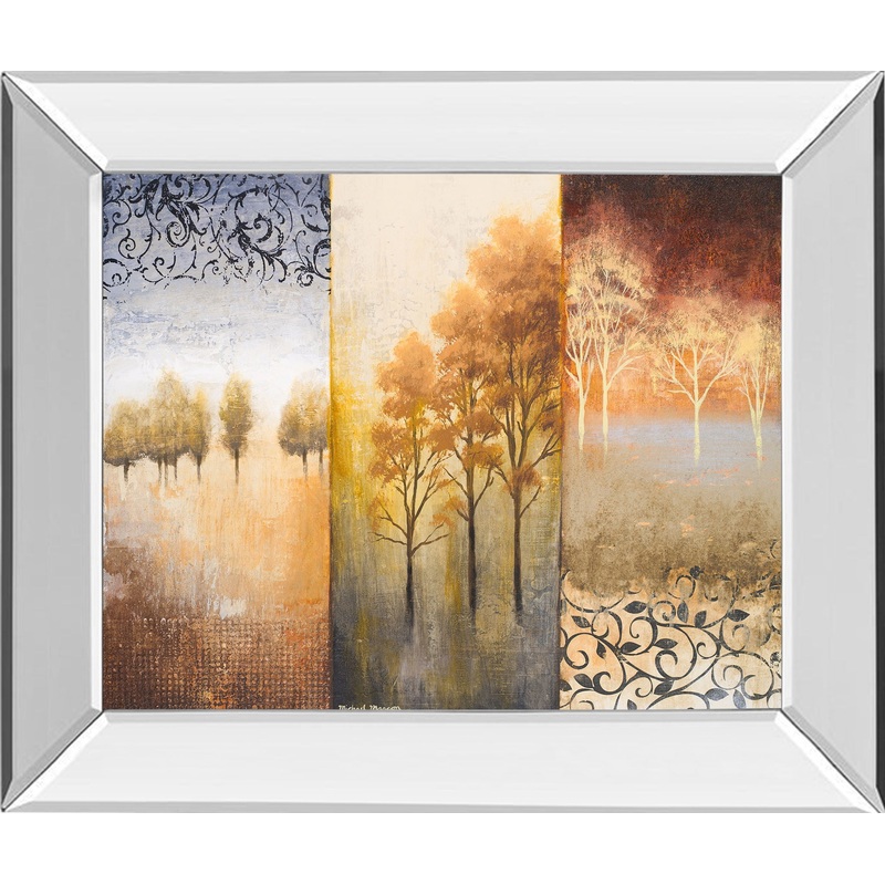 Lost In Trees Il By Michael Marcon – Mirror Framed Print Wall Art – Yellow