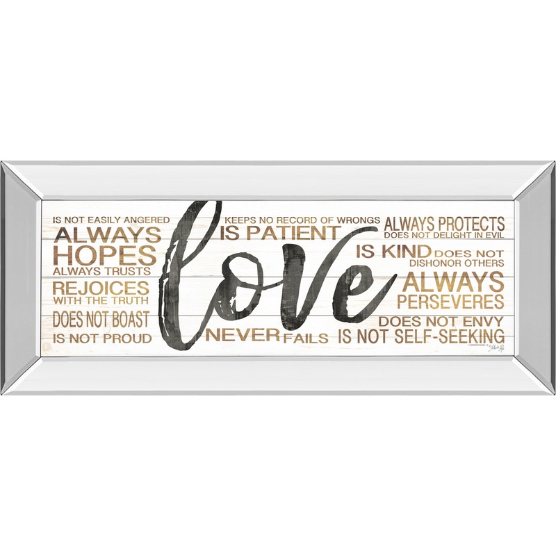 Love By Marla Rae – Mirror Framed Print Wall Art – White