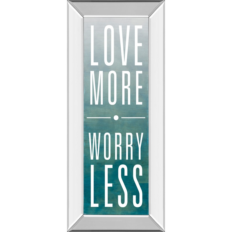Love By Sd Studios – Mirror Framed Print Wall Art – Blue
