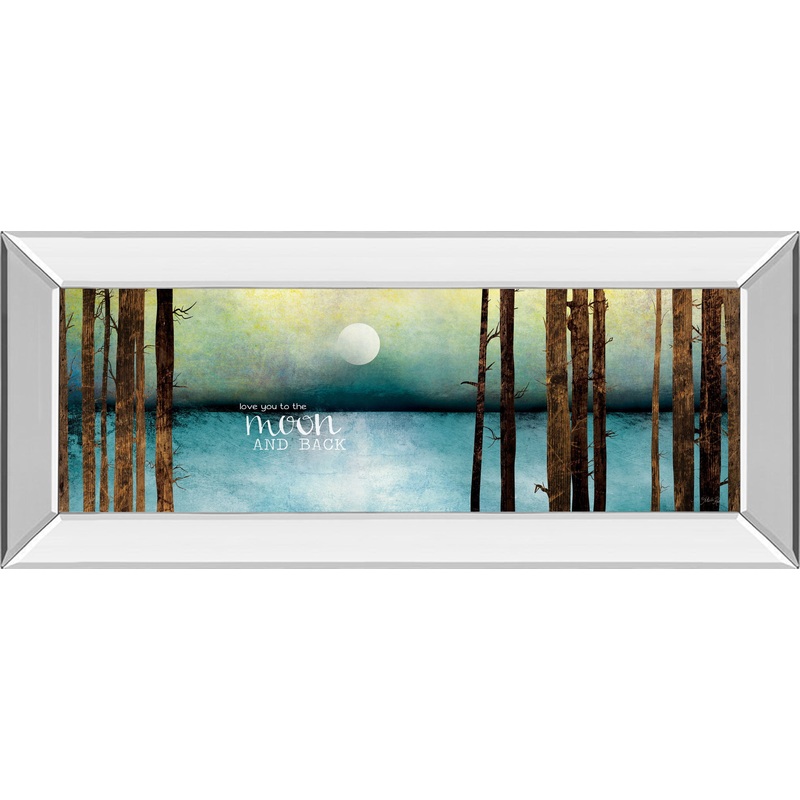 Love You To The Moon And Back By Marla Rae – Mirror Framed Print Wall Art – Blue