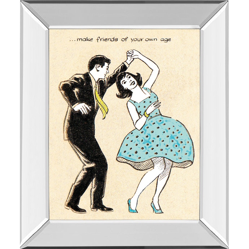 Make Friends Of Your Own Age By Roy Newby – Mirror Framed Print Wall Art – Blue