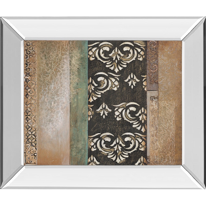 Maze Il By Susan Osbourne Mirror Framed Print Wall Art – Beige
