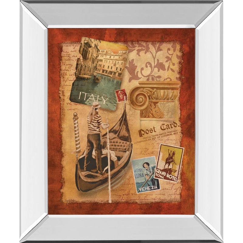 Memories Of Italy By Conrad Knutsen – Mirror Framed Print Wall Art – Red