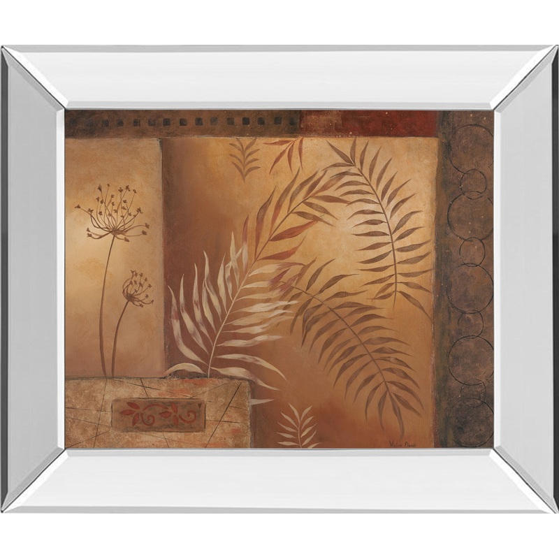 Modern Fern I By Vivian Flasch – Mirror Framed Print Wall Art – Red