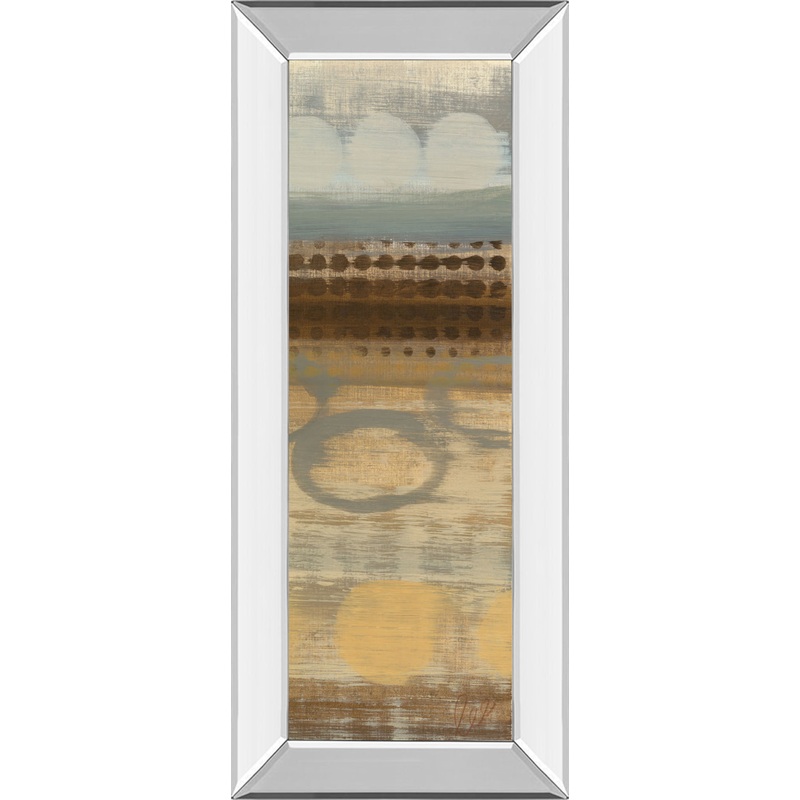 Movement Panel Il By Jeni Lee – Mirror Framed Print Wall Art – Dark Brown