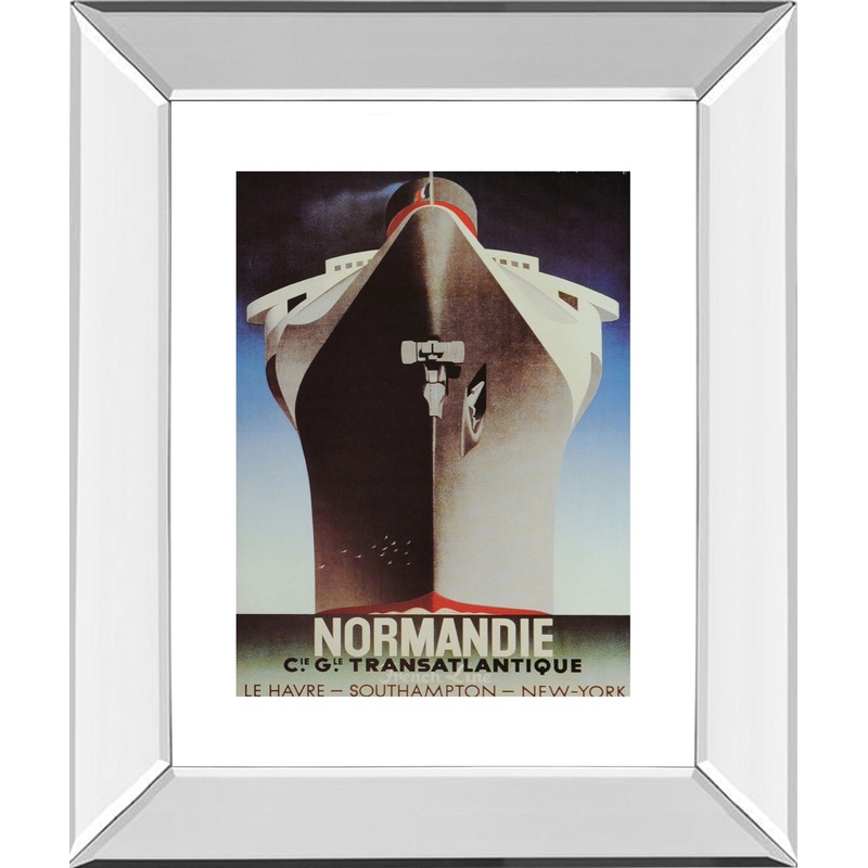 Normandie – Mirror Framed Print Wall Art – Dark Brown