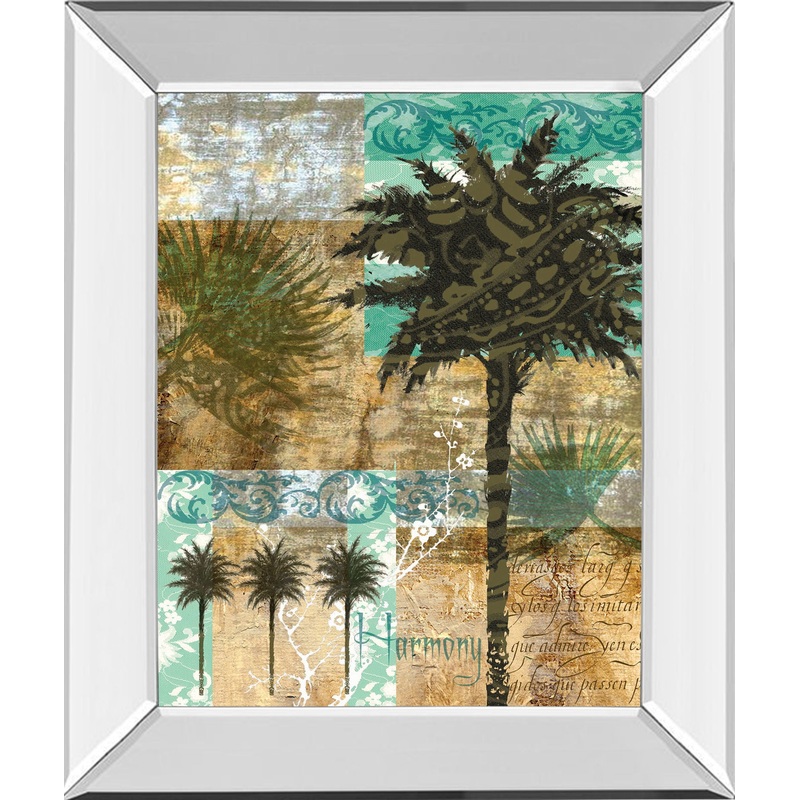 Palm III By Maeve Fitzsimons – Mirror Framed Print Wall Art – Green