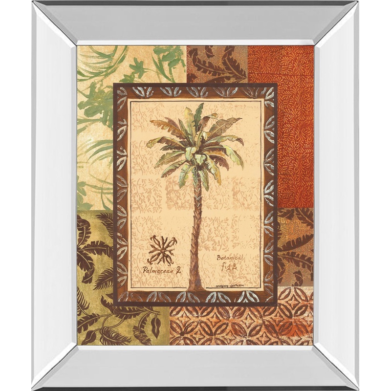 Palmaceae Il By Gregory Gorham – Mirror Framed Print Wall Art – Dark Brown