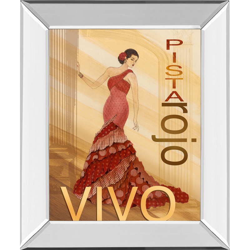 Pista Rojo By Tava Studio Mirror Framed Print Wall Art – Red