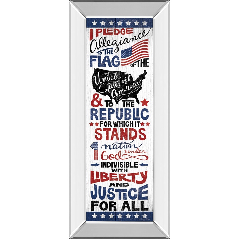 Pledge Of Allegiance By Susan Ball – Mirror Framed Print Wall Art – Blue