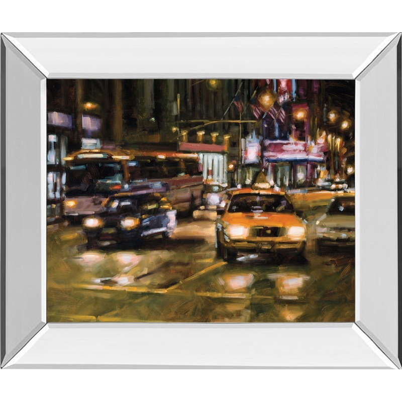 Radio City, New York City By Desmond O’hagan – Mirror Framed Print Wall Art – Green