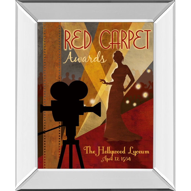 Red Carpet Awards By Conrad Knutsen – Mirror Framed Print Wall Art – Red